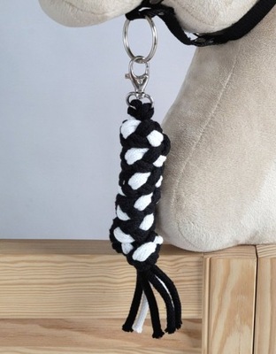 Uwiąz dla Hobby Horse ze sznurka – biało-czarny