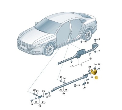 Брызговик правый задний vw arteon oe: 3g8854858 фото №1