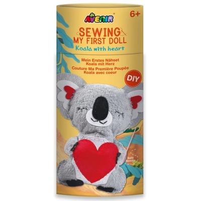 Sada na výučbu šitia Moja bábika Koala so srdcom DIY Avenir materiály