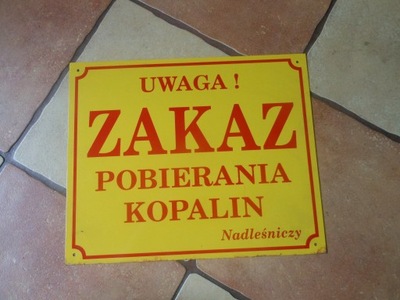 LEŚNICTWO ZAKAZ POBIERANIA KOPALIN