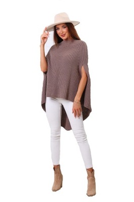 Sweter poncho cappuccino Tmc Moda