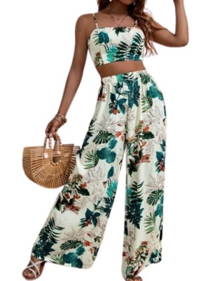 SHEIN KOMPLET DAMSKI WIĄZANY TOP I SPODNIE 36 ŁIJ