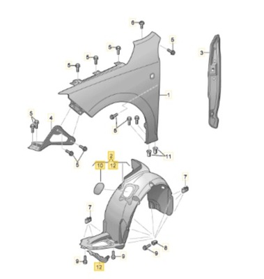 Оригінальний номер skoda 5ja809958b підкрилок праве перед skoda rapid фото №1