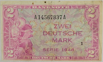 12.di.Niemcy, RFN, 2 Marki 1948 rzadki, St.3+