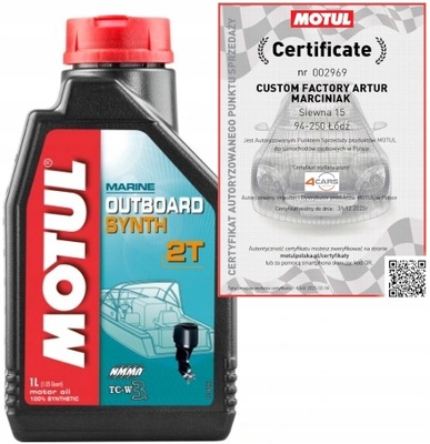 MOTUL OUTBOARD SYNTH 2T ACEITE SYNTETYCZNY LODZI 1L  