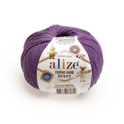 Włóczka Alize Cotton Gold Hobby 44 Fioletowy