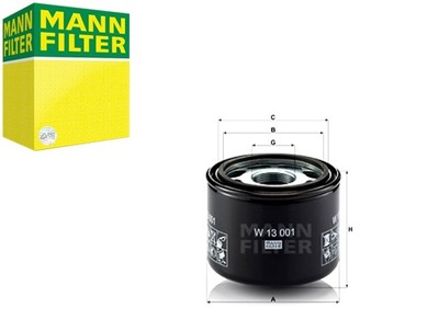 FILTRO ACEITES MANN TRUCK W13001 MANN-FILTER  