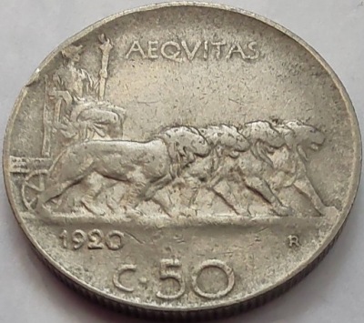 2172 - Włochy 50 centesimi, 1920