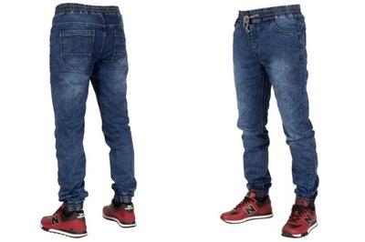Spodnie męskie jogger jeans W:36 granatowe