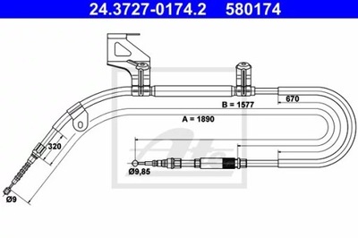 24.3727-0174.2/ATE CABLE HAM.LEWA VW PASSAT 96-  