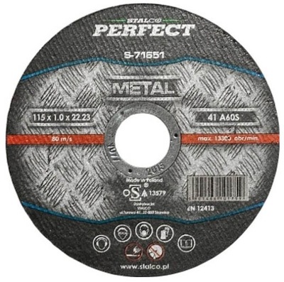 STALCO TARCZA DO CIĘCIA METALU WYPUKŁA 115x3.2 PERFECT