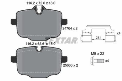 TEXTAR 2470401 КОЛОДКИ ДИСКОВЫЕ ТОРМОЗНОЕ фото