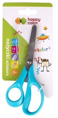 Nożyczki dla dzieci leworęcznych 14 cm Happy Color szkolne blister