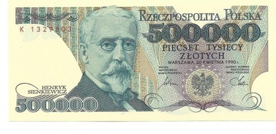 500000 zł seria K 1990 r. UNC