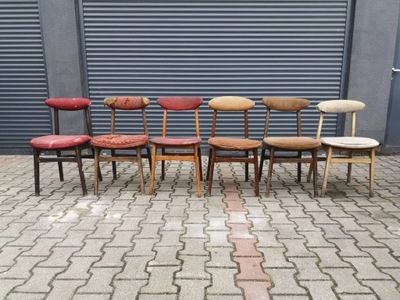 6 Krzeseł Design - proj. R. Hałas Vintage PRL