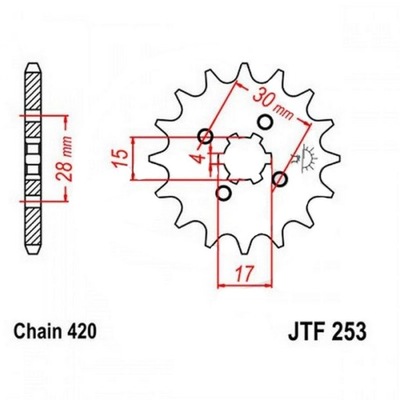 ENGRANAJE PARTE DELANTERA F253-15 15Z 420 HONDA C CB CR CY MB  