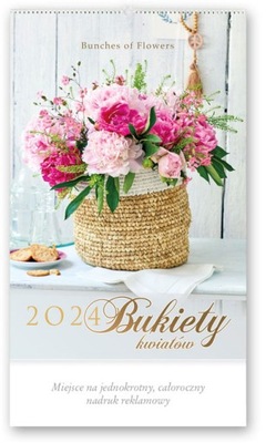 Kalendarz 2024 ścienny Bukiety kwiatów LUCRUM róża