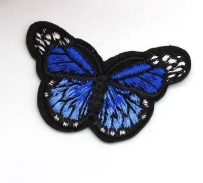 Naszywka motylek ciemno-niebieski