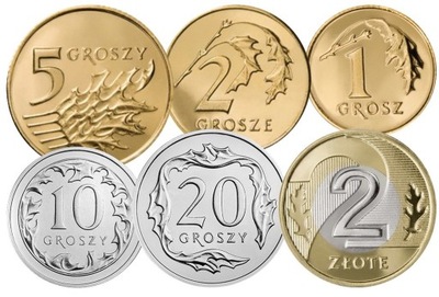 Komplet monet obiegowych 2005 r. UNC 6 sztuk