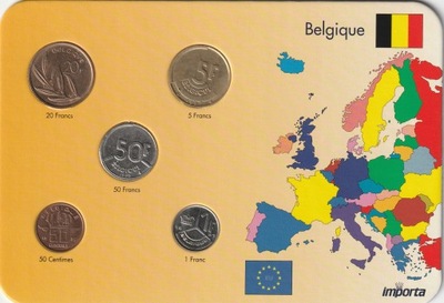 0625 - Zestaw 5 monet Belgia - Belgique