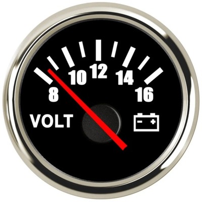 52mm Voltmeter Volt Meter Gauge 8-16 Volts For Marine Car Voltage Ga~83877