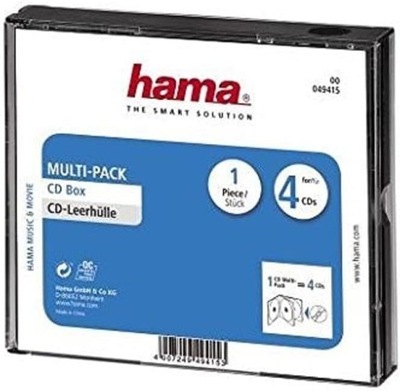 PUDEŁKO NA 4 PŁYTY CD/DVD HAMA