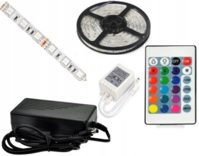 ZESTAW Taśma 5m LED RGB sterownik zasilacz HQ