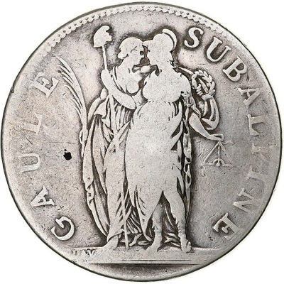 Włochy, Republic of Piedmont, 5 Francs, An 10, Tur