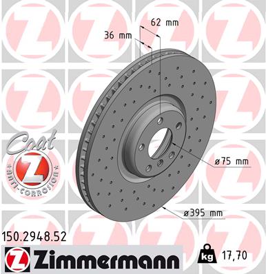 ZIMMERMANN 150.2948.52 DISCO DE FRENADO  