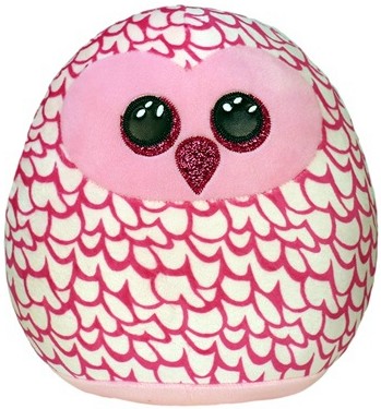 Maskotka Poduszka Sowa Różowa Pinky Squishy Ty - 30x22cm