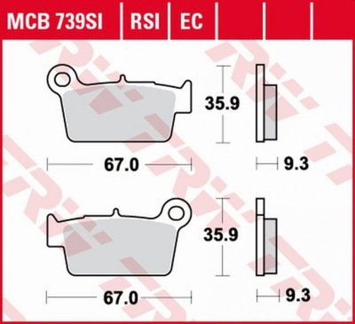 TRW КОЛОДКИ ТОРМОЗНЫЕ YAMAHA YZ 125/250 03-06,WR-F/YZ-F 250/450 '03-'15 ЗАД