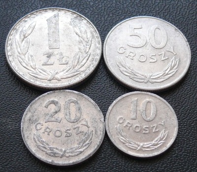 PRL - Zestaw 4 szt. 1978 r. 1 zł 50 gr 20 gr 10 gr