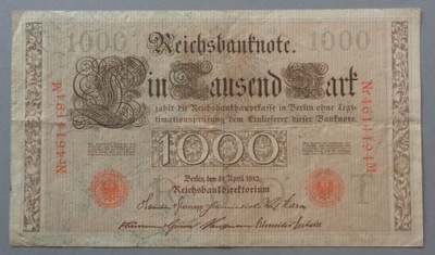 Niemcy 1000 marek z 1910 rok ŁADNE , tanio .