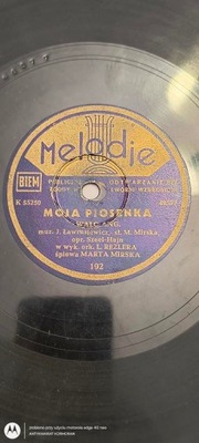 Płyta szelakowa Melodje – MOJA PIOSENKA M. Mirska