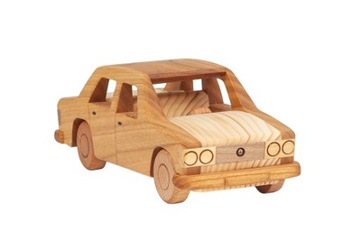 Polski FIAT 125p z drewna DUŻY drewniany samochód
