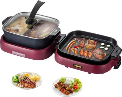 Elektryczny grill typu Hot Pot 2w1 VEVOR 2100W 70x29x25,5 cm USZKODZENIE