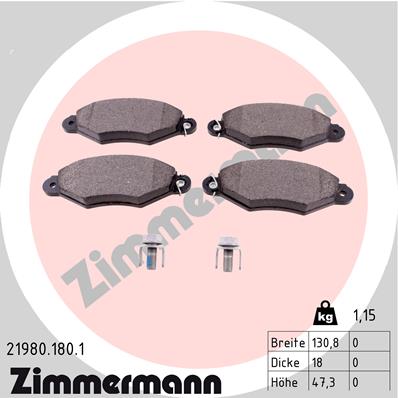 ZIMMERMANN 21980.180.1 TRINKELĖS STABDŽIŲ 