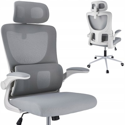 Fotel obrotowy ergonomiczny biurowy do biurka biura ZEUS szary