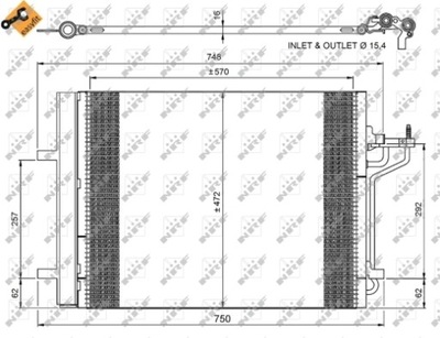 РАДИАТОР КОНДИЦИОНЕРА - КОНДЕНСАТОР, EASY FIT NRF 350052