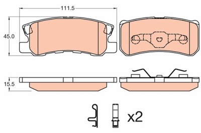 КОЛОДКИ ТОРМОЗНЫЕ MITSUBISHI ЗАД ASX/GRANDIS/OUTLANDER 1,6-2,4 04- GDB3595