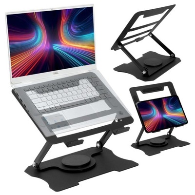 PODSTAWKA POD LAPTOP CZARNA REGULOWANA WYSOKOŚĆ I KĄT METALOWA STABILNA