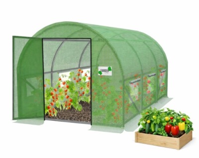 TUNEL OGRODOWY FOLIOWY SZKLARNIA FOLIAK 3x2m 6m2 DRZWIAMI NA ZAWIASIE