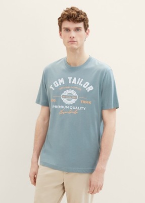 Tom Tailor T-shirt With A Logo Print - Grey Mint