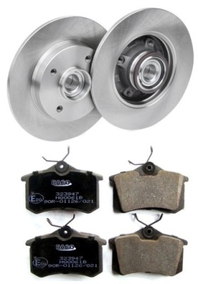 Тормозные диски тормозные с подшипник + тормозные колодки задняя peugeot 208 2008 citroen c3 c4 фото №1