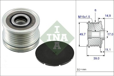 EMBRAGUE GENERADOR INA 535 0050 10  