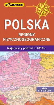 Polska. Regiony fizycznogeograficzne mapa Compass