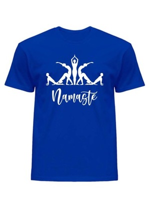 T-SHIRT MĘSKI NAMASTE NIEBIESKI XS