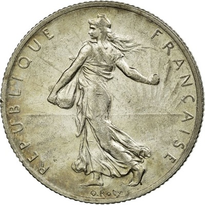 Moneta, Francja, Semeuse, 2 Francs, 1913, AU(50-53