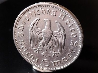 Moneta 5 Reichsmark z 1936r. III RZESZY Srebro!!!