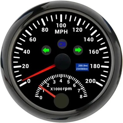 85MM GPS SPEEDOMETER WITH 8000RPM TACHOMETER UNIVERSAL MOTORCYCLE DI~75672